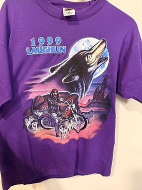 Vintage Harley Davidson 1999 Laughlin Nevada Purple Graphic T-Shirt Men’s L